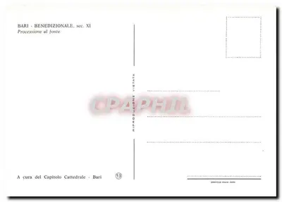 Bari - Benedizionale, séc. XI — Processão ao fonte — A cura del Capitolo Cattedrale - Bari — Verso