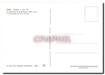 Bari - Exuliet, pierwszy wiek XI — Apis i produkcja ciepła — wydawca: Gràfiche Favia - Bari, nr 8 — Rewers