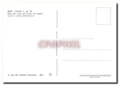 Bari — Exultet, pierwszy wiek XI — Rosa des vents z Chrystusem w centrum i wierzchołkiem wszechświata — Rewers