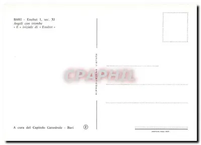 Bari - Exultet, 1º século XI — Anjos com trompas — inicial « E » — Verso