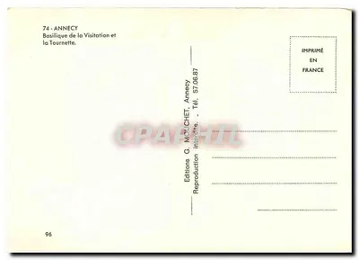 Bazylika Wizytacji i Tournette — Annecy — Wydawnictwo G. MOUCHET — Rewers
