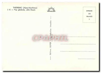 Thorenc (Alpes-Maritimes) — Vista geral, lado Oeste — Edições SOFER — Verso