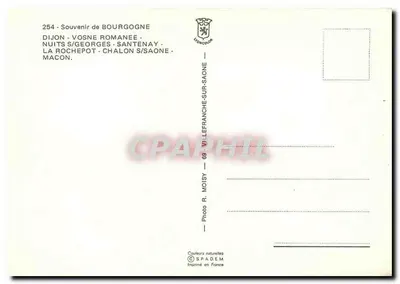Bourgogne — Pamiętnik z Bourgogne — VILLEFRANCHE-EN-BOURGOGNE — Rewers