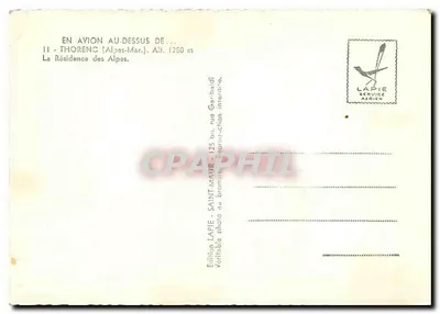 Thorenç (Alpes-Maritimes) — A Residência das Alpes — Edição Lapie — Verso
