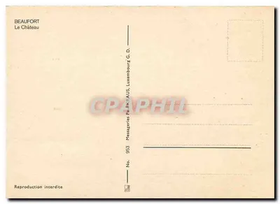 Beaufort — O Castelo — Messageries Paul RAUS, Luxemburgo — Verso