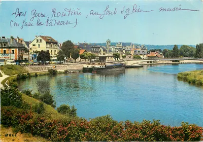 As margens do Aisne — Difon — vista da estação rodoviária, da igreja e do museu — editor MAGE