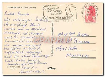 Courchevel 1850 — Eu esquio em... — Edições e impressões Mâcon — Verso