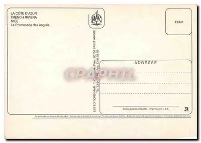Nice — widok Promenady Anglijskiej — Wydawnictwo MAR — Rewers
