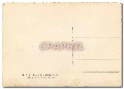 Nizza - Palazzo della Mediterranea e la Promenade des Anglais — C.A.P. - Parigi — Verso