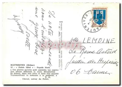Palácio Ideal — Haüterives (Drôme) — Imp. Maconis — Verso