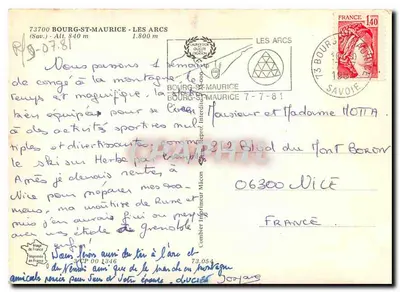 Les Arcs — Góry, owce, jezioro i woda padająca — wydawca Les Arcs — Rewers