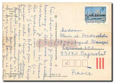 Budapest. Vista desde Látkér — Foto Patyi Árpád — editor Dynaneur, n°1-7198/812 — Verso
