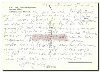 César — Zakład Kurortowy w Cauterets — Wydawnictwa Zjednoczone — Rewers