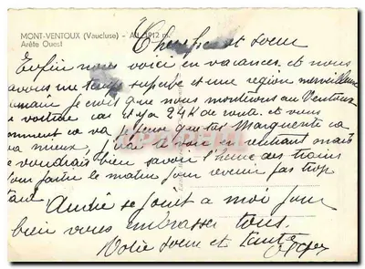 Monte Ventoux (Vaucluse) — Arête Ouest — 1912 — vista nevada com esquiador — Verso