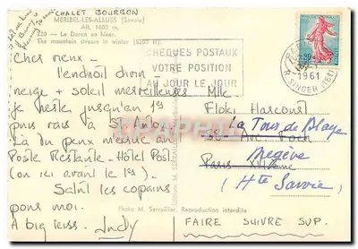 Le Doron no inverno — Chalet Bourbon, Meribel-les-Allues — Éditions M. Serraillier — Verso