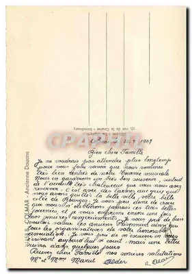 Praça da Anunciação em Colmar — Antiga Alfândega — editor KASPER, n°457 — Verso