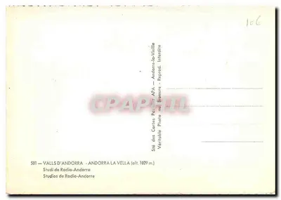 Radio-Andorra — Estúdios da Radio-Andorre — APA — Verso