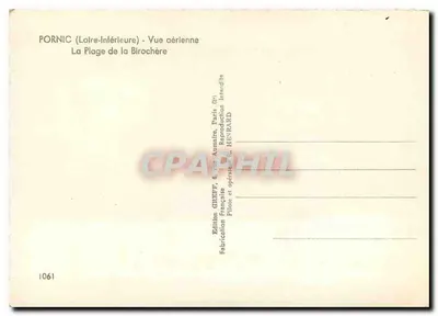Pornic (Loire-Inférieure) — Visão aérea da Praia da Birochère — Edição Greff — Verso