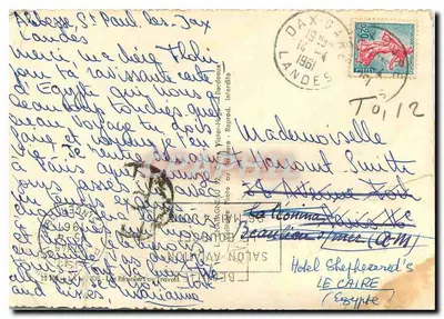 Deux hommes en forêt de pins — scène de travail forestier — éditeur Elsé, n° 1012 — Verso