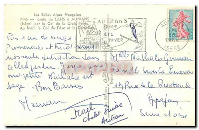 As Belas Alpes Francesas — Estrada de Lans a Autrans (Isère) — Edições Ornéa, Grenoble — Verso