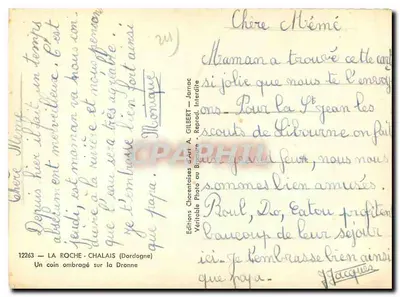 La Roche-Chalais — canto sombreado na Dronne — Éditions A. Gilbert — Verso