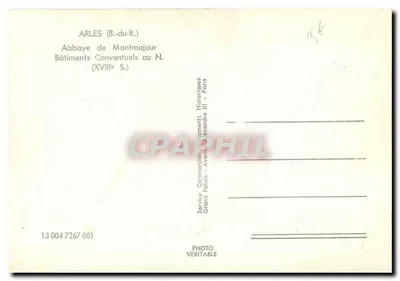 Arles (B.-du-R.) — Abpaja Montmajour — Budynek klasztorny na północy (XVIII wiek) — Service Commercial Documents Historiques Grand Palais — Rewers
