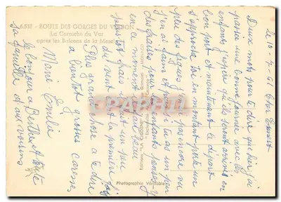 Cigonia — Trasa Górze Var — Wydawnictwo 'La Cigogne' — Rewers