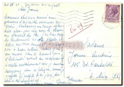Cattolica - Spiaggia — widok plaży z łodzi i budynkami — seria 26 — Rewers