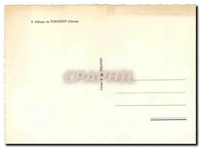Abadia de Pontigny — Yonne — Cliché J.-M. Meunier — Verso