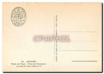 Avignon - Pałac Papieski - Brama Champeaux i herb Papieża Klemensa VI — Rewers