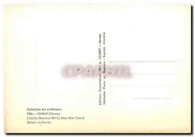 A Igreja Romana de Civray — Detalhes do portal — Edições Charentaises — Verso