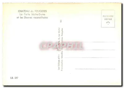 Castelo de Fougères — A Porta Notre-Dame e os fosseis reconstituídos — Les Éditions d'Art, Paris — Verso