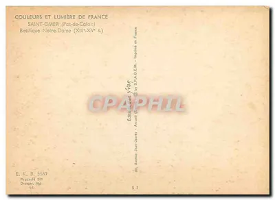 Saint-Omer — Bazylika Notre-Dame (XIII–XV w.) — Éditions Jean-Jaurès — Rewers