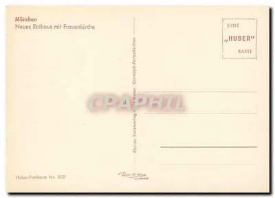 Munique — Novo Rathaus e Frauenkirche — Alpiner Kunstverlag Huber, Garmisch-Partenkirchen, n° 8129 — Verso