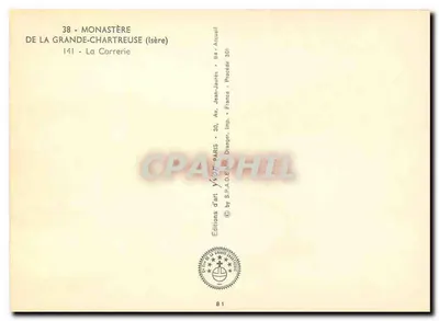 Klasztor Grande-Chartreuse — Isère — Éditions d'art S.P.A.D.E. n°38 — Rewers