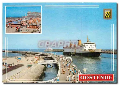 Oostende — vista do porto com ferry Sealink — editor a. van megham, série A.202