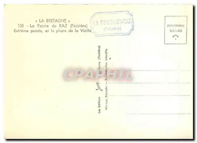 La Punta del Raz (Finistère) — Estremità estrema e il faro della Vecchia — Edizioni Jean — Verso
