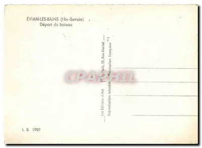 Évian-les-Bains — Salida del barco — Ediciones de Arte Martel — Reverso