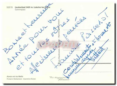 Leukerbad 1401 m. — Loèche les Bains — Threl Klopftenstein, Adelboden — Rewers