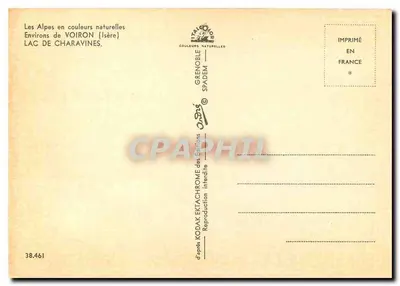 Jezioro Charavines — Okolice Voiron (Isère) — Wydawnictwo Kolorów Naturalnych — Rewers