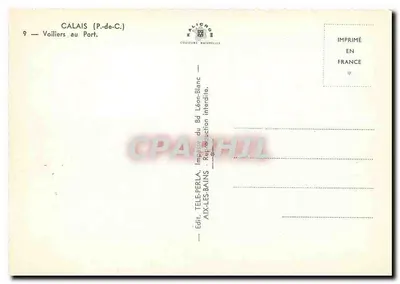 Calais (P.-de-C.) — Statek w portowym krajobrazie — Wydawca Télé-Perla, Aix-les-Bains — Rewers