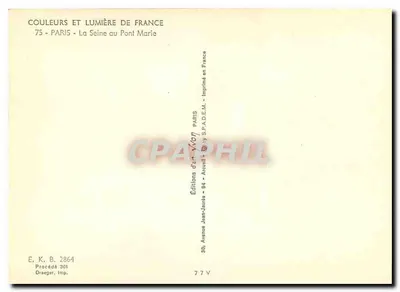 A Sena no Ponte Marie — Paris — Éditions Jean-Jaurès — Verso