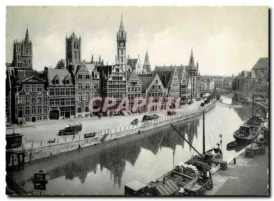 Vista da Grand-Place e do canal em Gand — editor Thill, n° 7