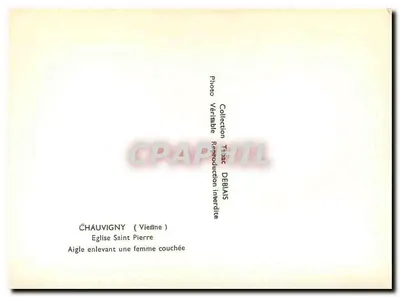 Châuvigny (Vieille) — Igreja de São Pedro — Águia levantando uma mulher deitada — Coleção Trinac DEBAIS — Verso