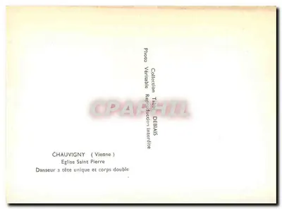 Chauvigny (Vienne) — Dançarino com cabeça única e corpo duplo — Coleção Derais — Verso