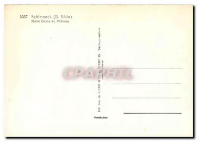 Schirmeck (B. Rhin) — Nossa Senhora do Castelo — Edição de PIERRON, Sarreguemines — Verso