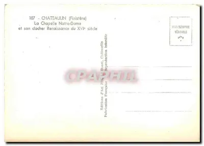 Châteaulin (Finistère) — Katedra Notre-Dame i jej renesansowy dzwonnica z XVI wieku — Éditions d'Art 108, Châteaulin — Rewers