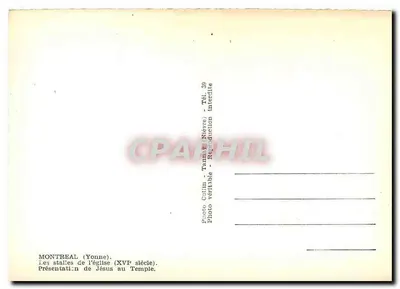 MONTREAL (Yonne) — As bancadas da igreja (século XVI) — Apresentação de Jesus ao Templo — Foto Cslin (Nièvre) n°39 — Verso
