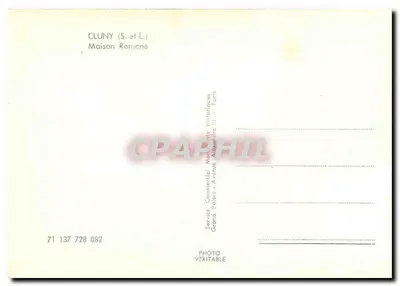 Cluny (S.-et-L.) — Casa Romana — Serviço Comercial Montanhas Históricas — Verso