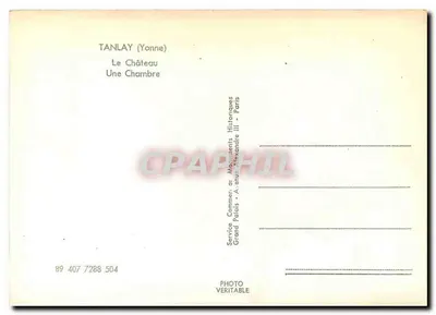 Tanlay (Yonne) — O Castelo, Uma Sala — Service Commercial des Monuments Historiques, Grand Palais Alexandre III, Paris — Verso